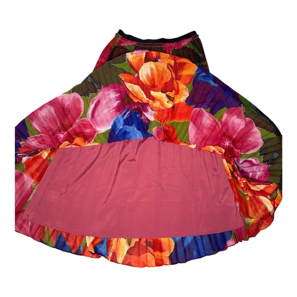 NWOT Ted Baker Evola Floral Pleated Recycled-Polyester Midi Skirt. Sz: 2 (Small) - Picture 4 of 7